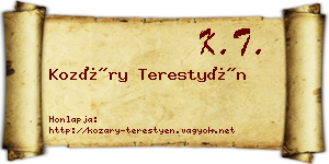 Kozáry Terestyén névjegykártya